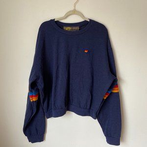 Aviator Nation Women's Rainbow Stitch Sleeve Sweatshirt